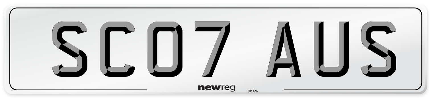 SC07 AUS Number Plate from New Reg